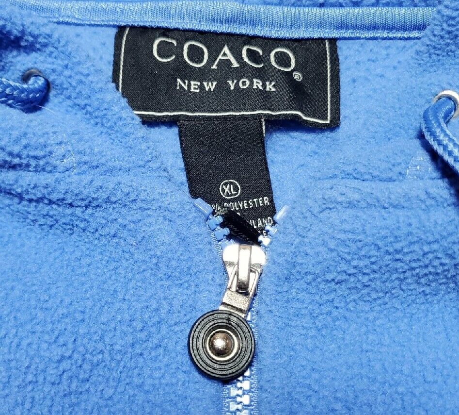 Coaco New York Womans Blue Zip Up Hoodie Size XL … - image 5