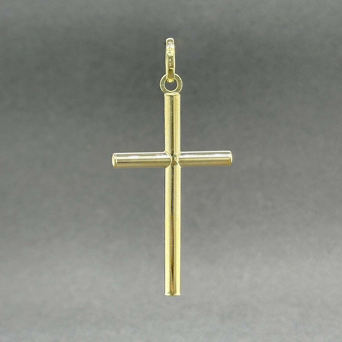 Estate 14K Yellow Gold 39.50mm Cross Pendant - image 1