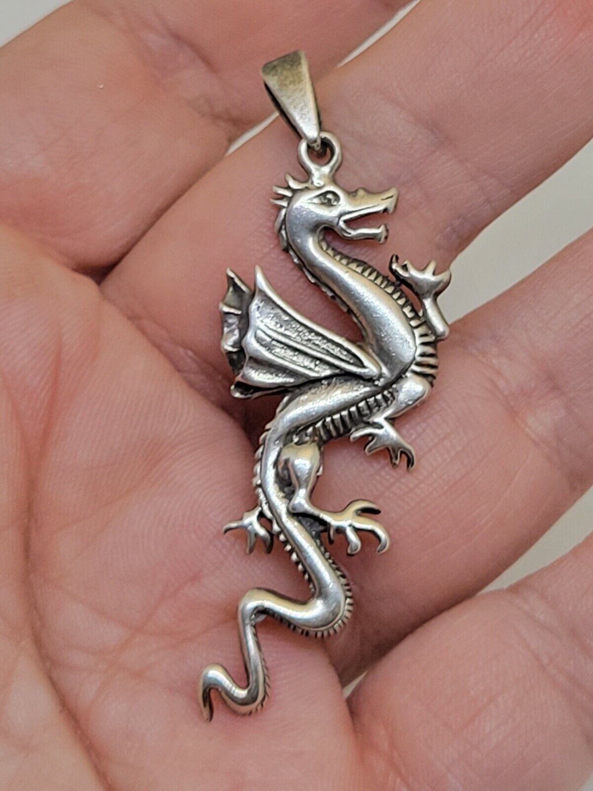 Sterling Silver Flying Dragon Pendant - image 5