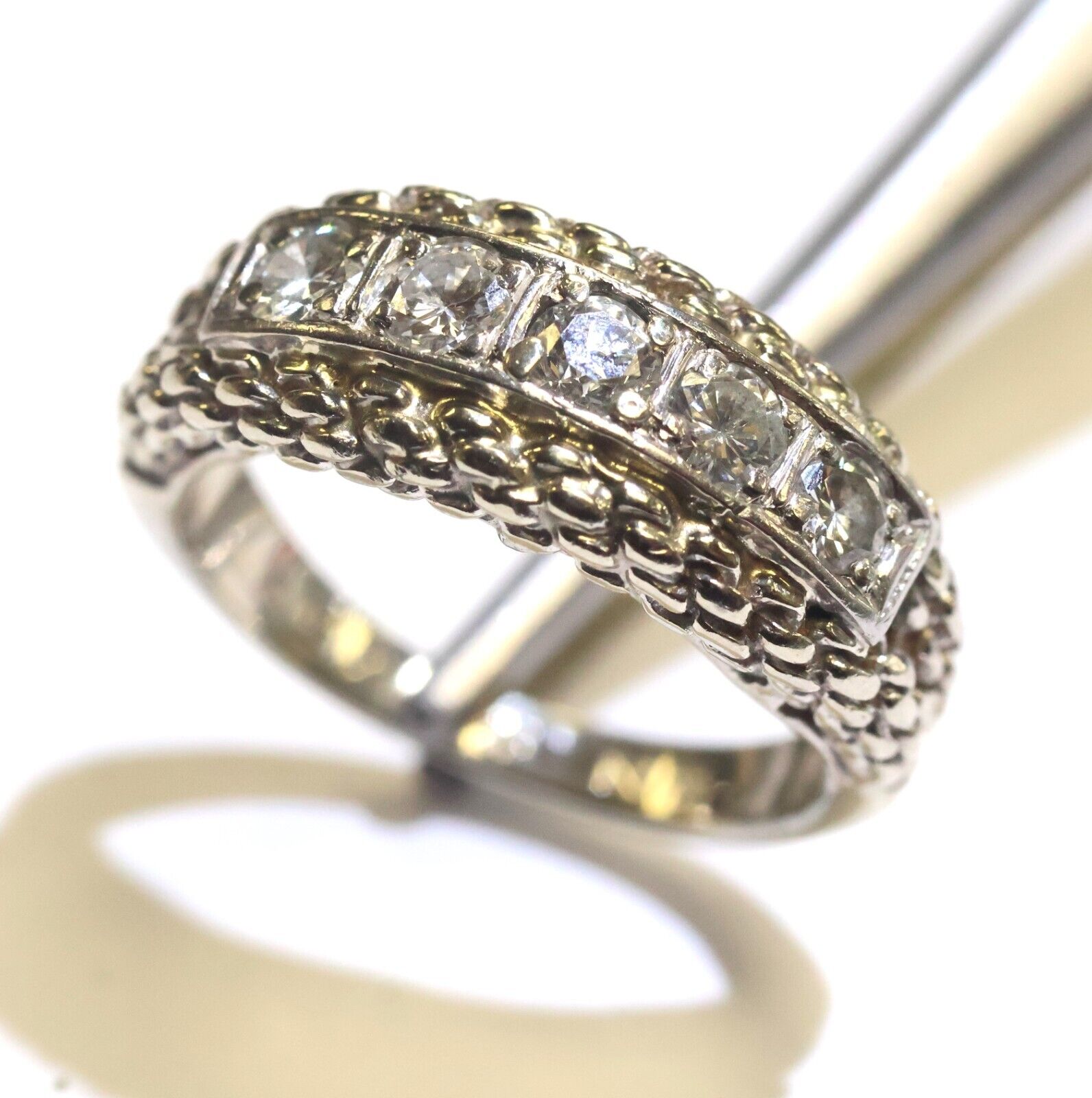 14K White gold SI1 H .50ct diamond wedding band r… - image 6