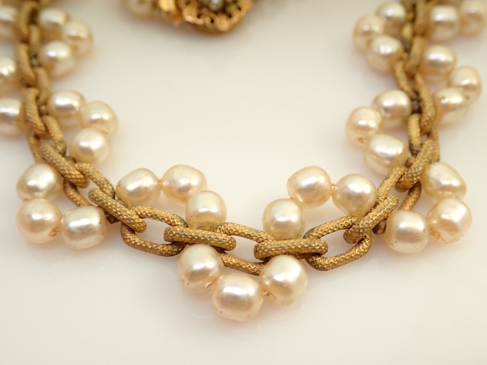 Vintage Miriam Haskell Signed 31" Baroque Pearl N… - image 10