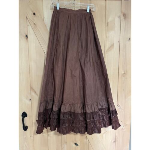 Antique 1800s Victorian Brown Ruffled Petticoat/U… - image 1