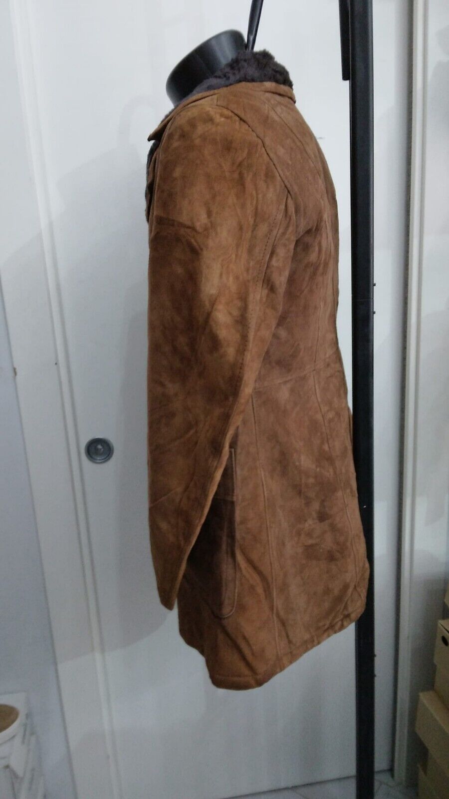 Leather Jacket Used Woman Brown Size 50 PGS185PI - image 2