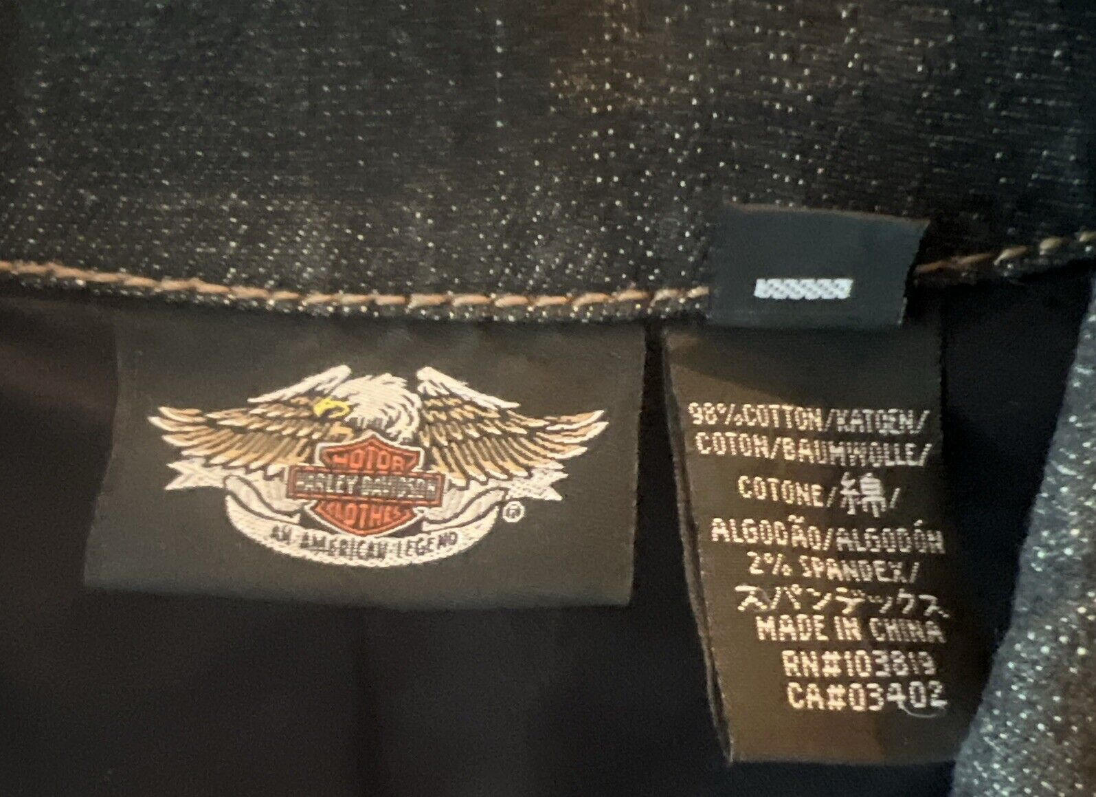 Harley Davidson Large Motorcycle Denim Jean Jacke… - image 6