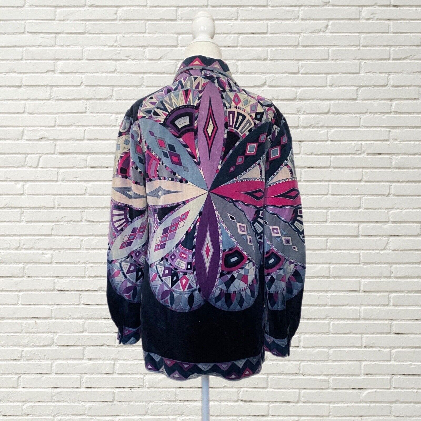 Vintage 60s Emilio Pucci Black Velvet Jacket Purp… - image 5