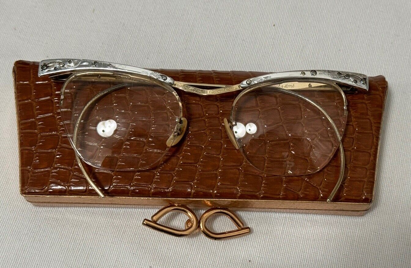 Vintage Bausch & Lomb Semi Rimless Cats Eye Glass… - image 2