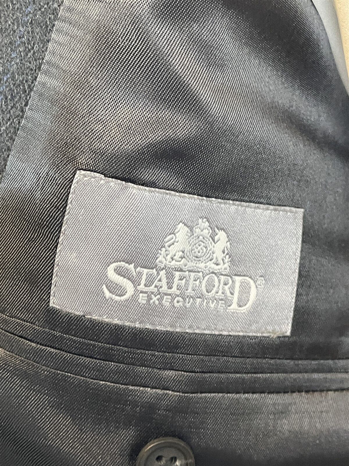 VTG Stafford 42L Wool Cashmere Herringbone Dark G… - image 5