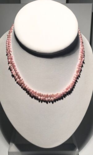 Pink (dyed) Freshwater Rice Pearl Necklace (no cla