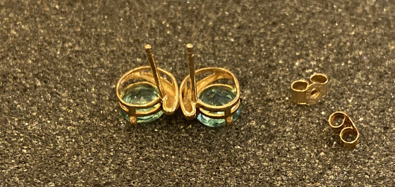 9ct yellow gold APATITE Round Stud Earrings plus … - image 13