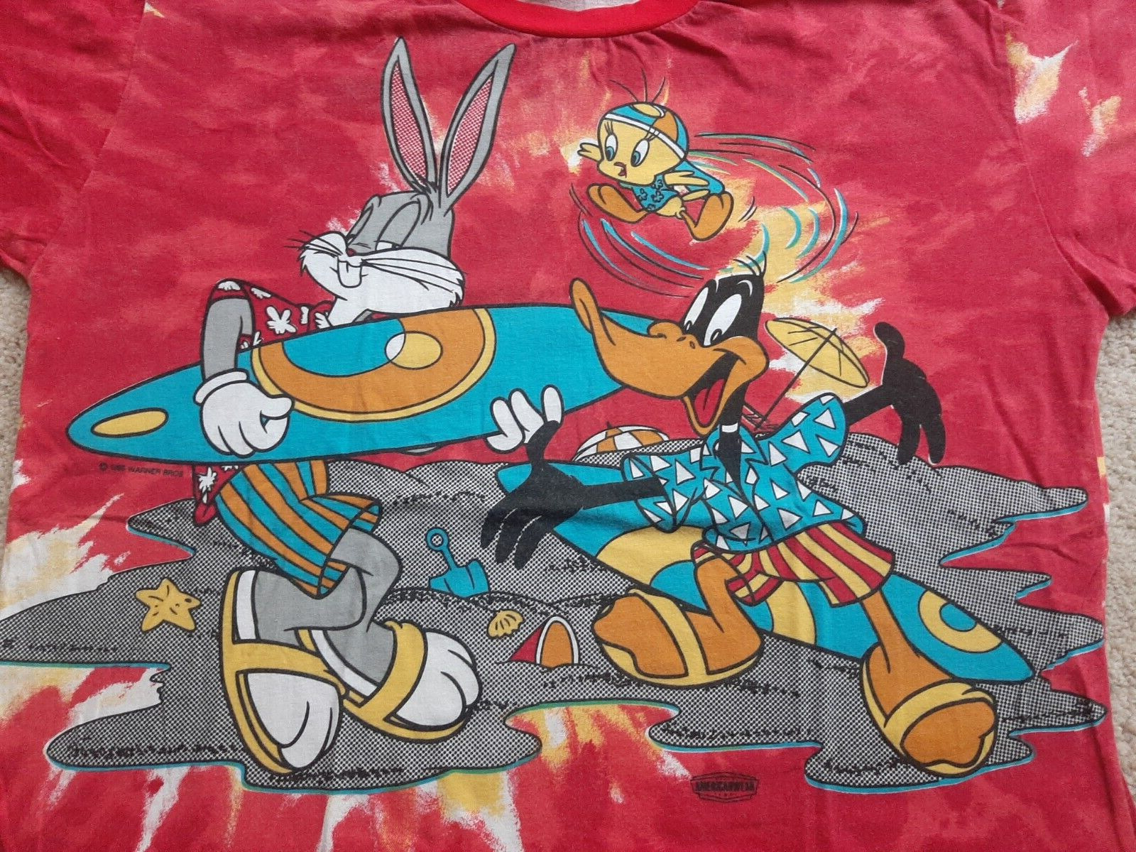 LOONEY TUNES Vintage 1995 Tie Dye T Shirt Bugs Bu… - image 2