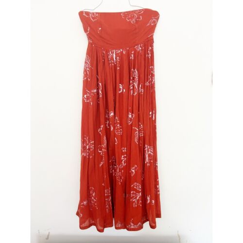 Free People sleeveless burnt orange dress S euc - image 1