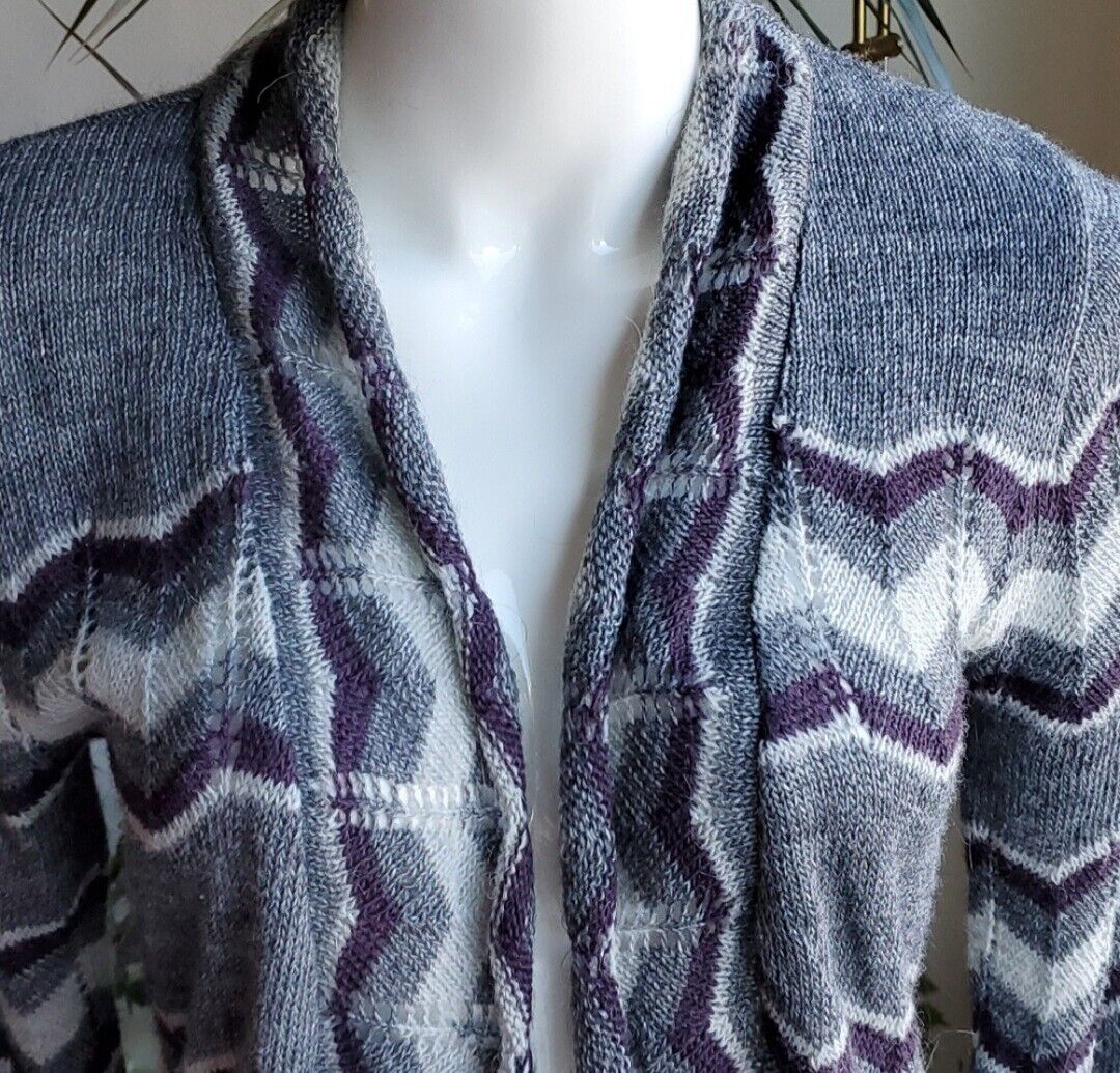 Lineamaglia Wool/Alpaca Blend Chevron Purple And … - image 6