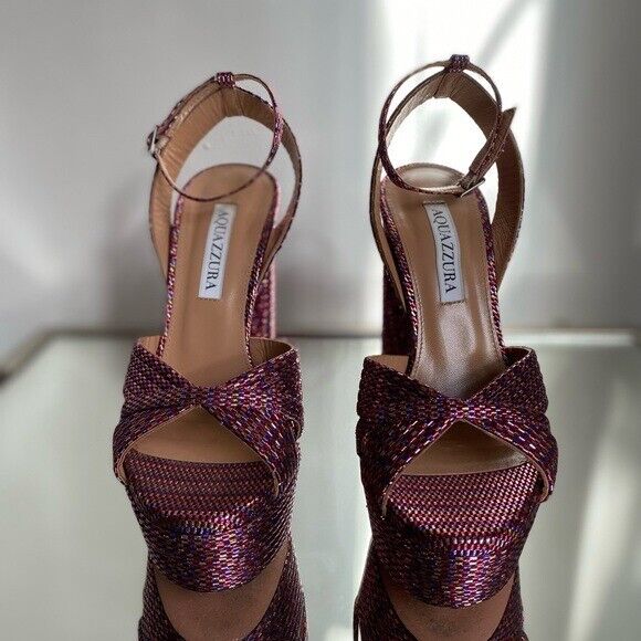 AQUAZZURA Sundance Plateau Woven Platform Sandals… - image 9