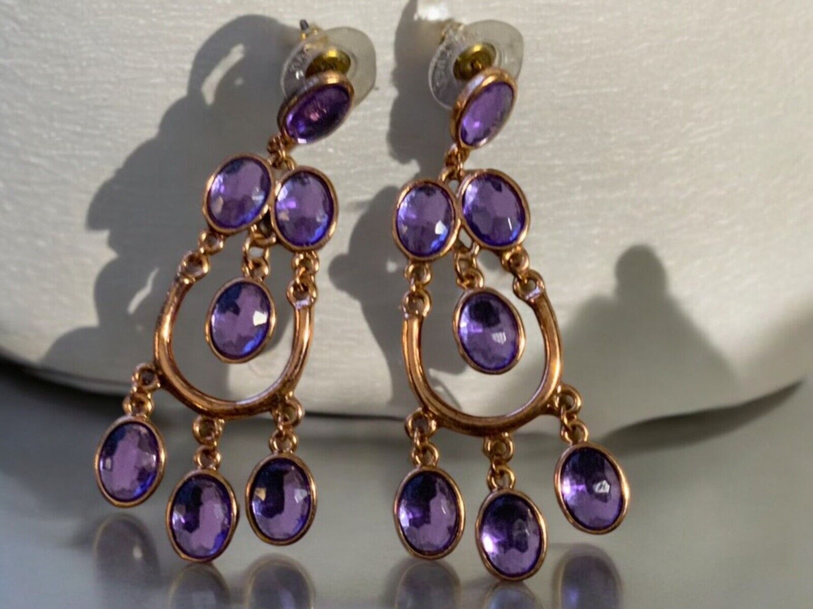 Joan Rivers Rose Gold Tone Faceted Purple Crystal… - image 5