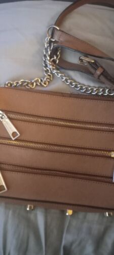 Rebecca Minkoff Mini 5 Zip Soft Brown Leather Cros