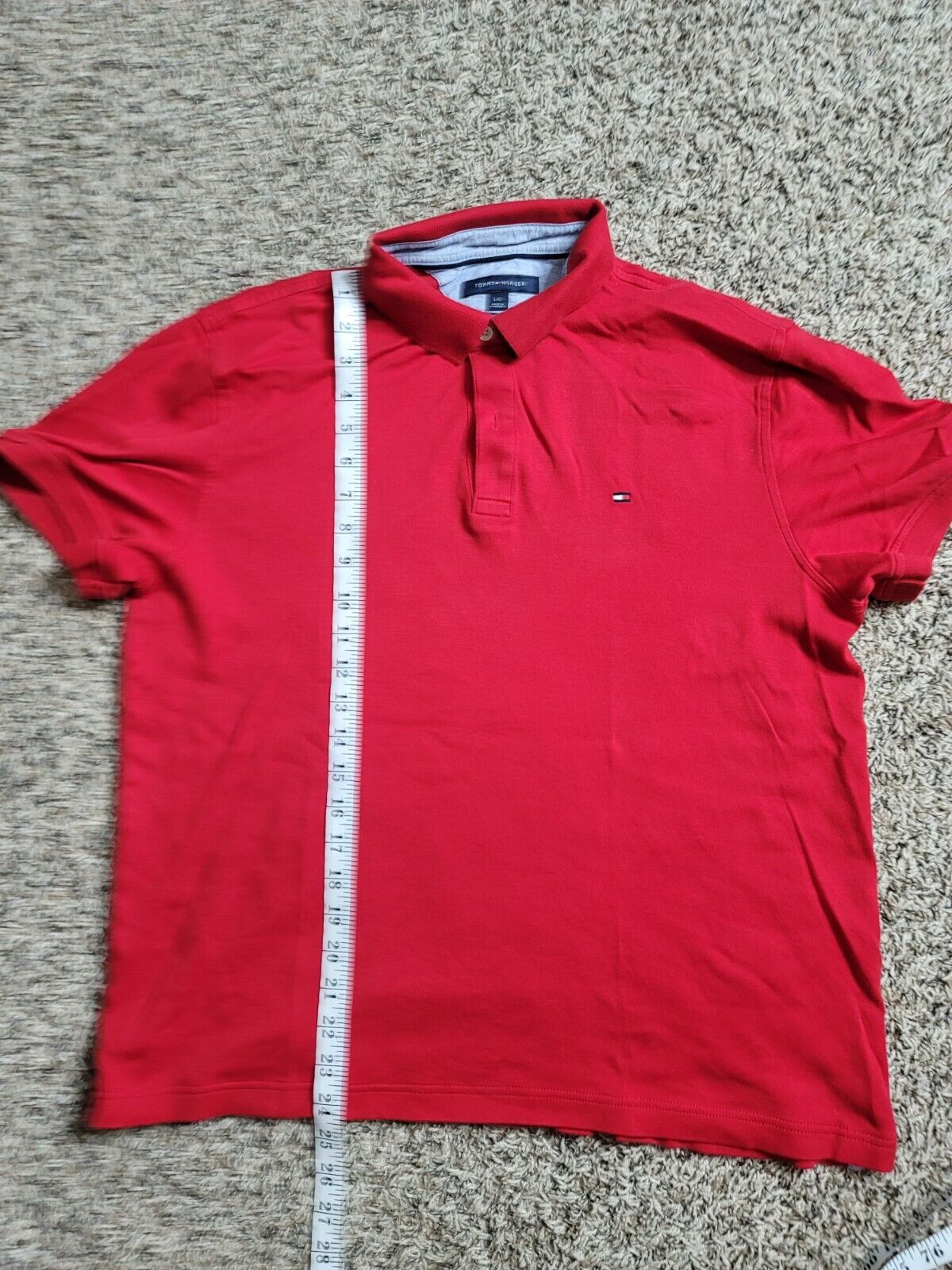 Tommy Hilfiger Size Large Mens Red Shirt Custom F… - image 8