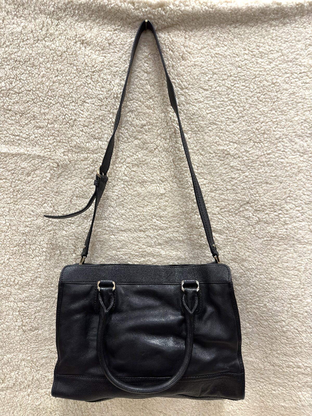 Vtg VALISE KENDRA E/W EAST WEST Cole Haan Black L… - image 10