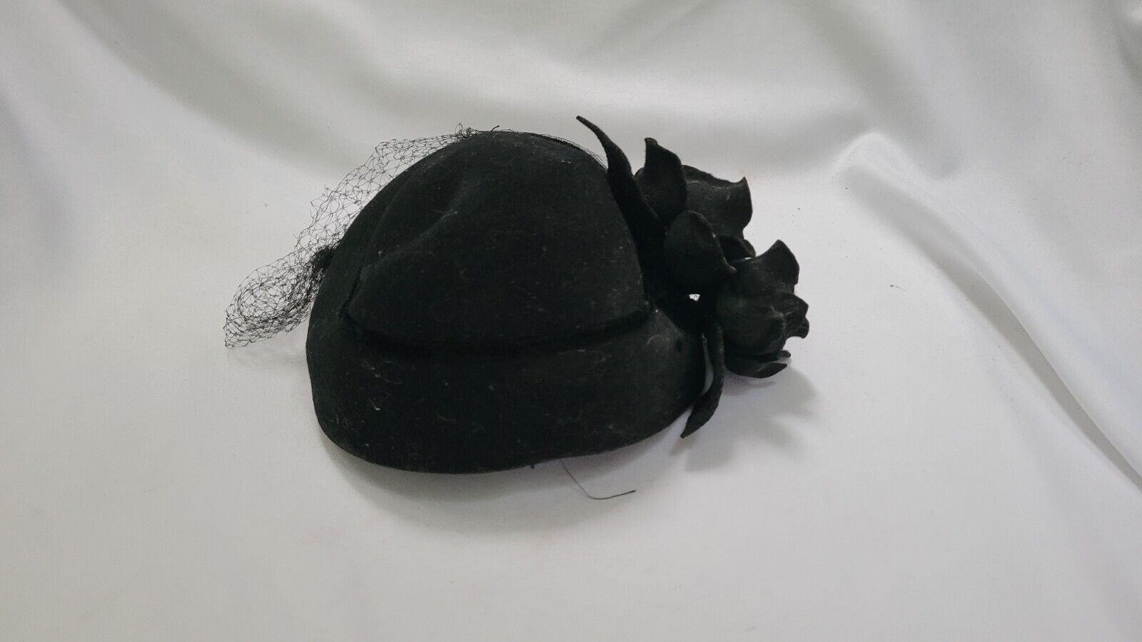 Antique Vintage Stylish 30's 40s Women's Hat Blac… - image 3