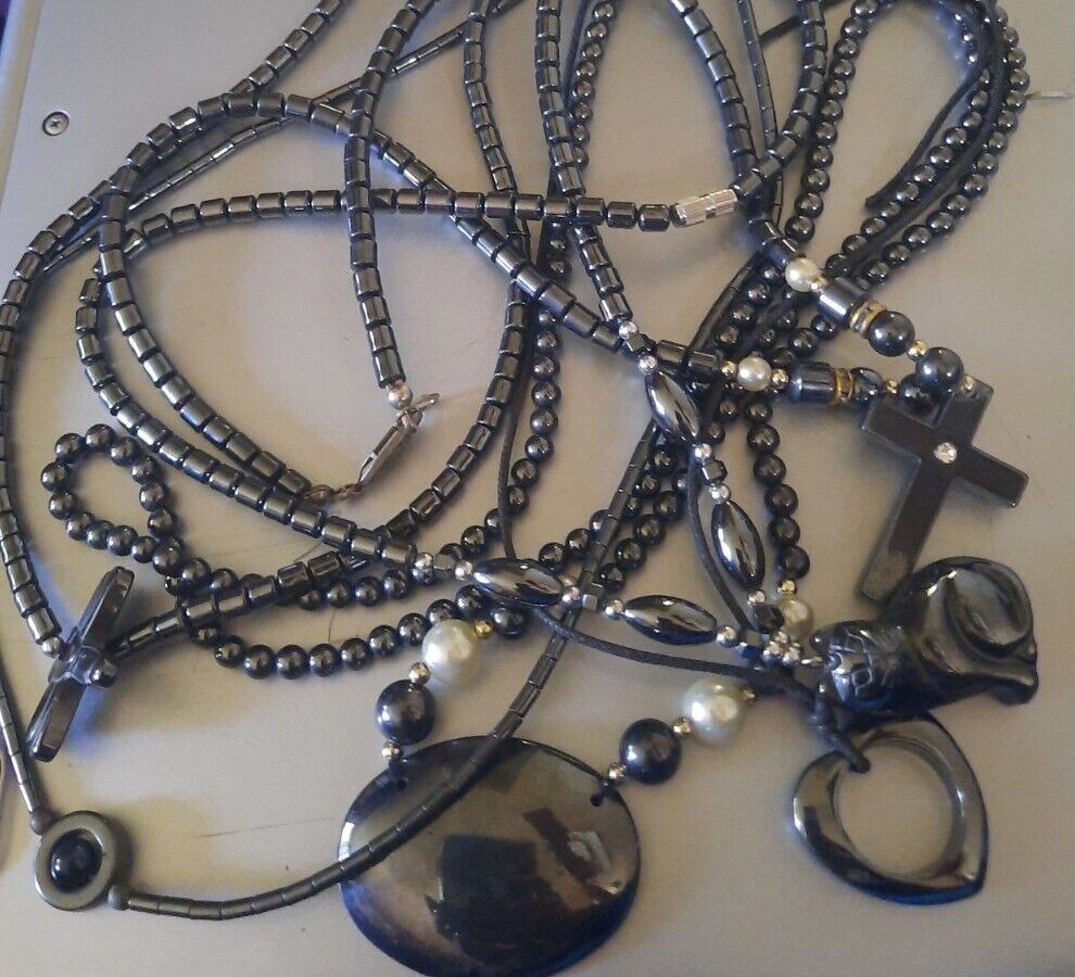 Lot Of 6 Vintage Hematite Beaded Necklaces - image 9