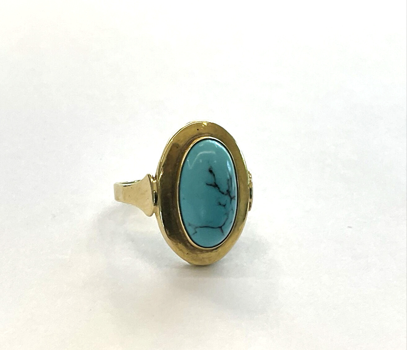 Vintage 14K Gold Ring with Turquoise - image 3