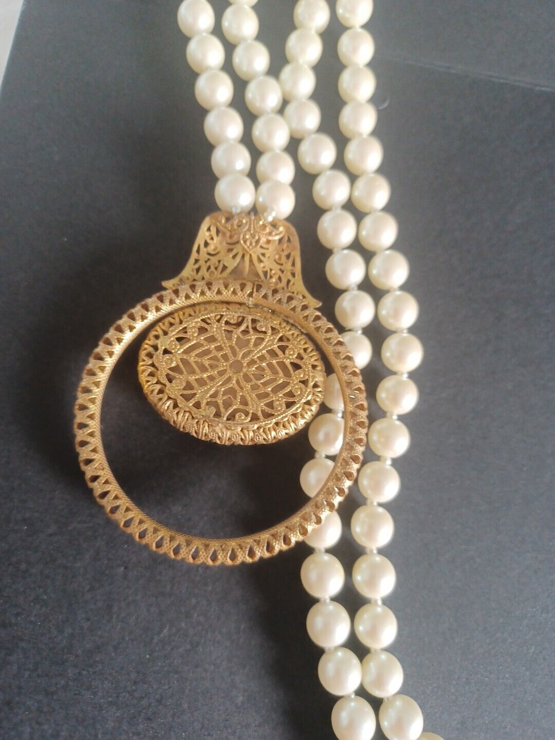 Vtg. Miriam Haskell Double-Strand Faux Pearl Neck… - image 12