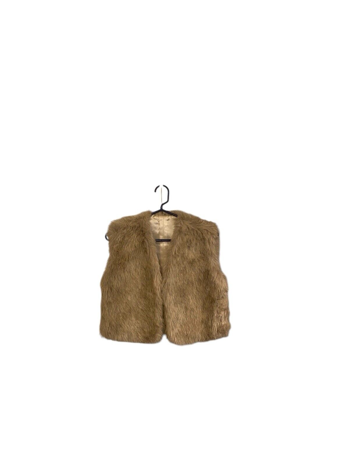 vintage faux fur cream and tan  vest - image 3