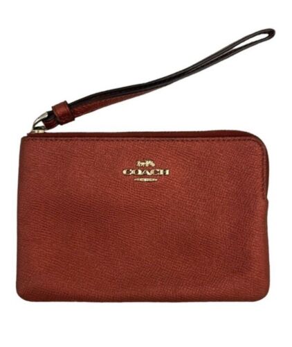 Coach Wristlet Zip Corner Metallic Red Sparkle Co… - image 1