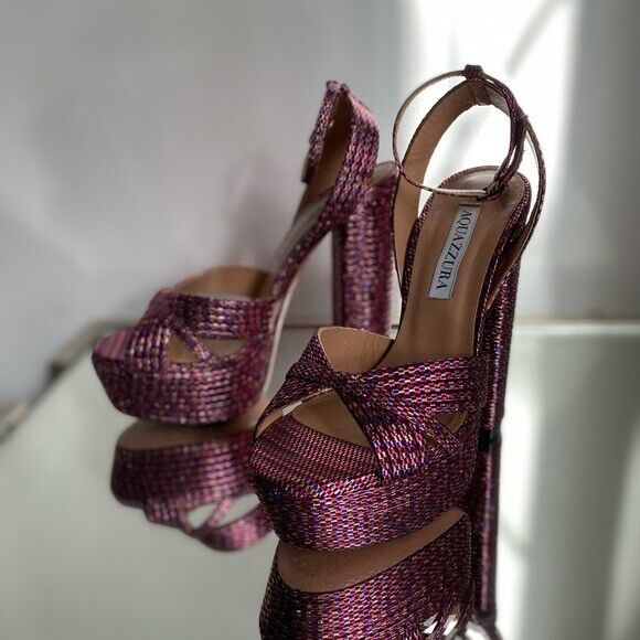 AQUAZZURA Sundance Plateau Woven Platform Sandals… - image 6