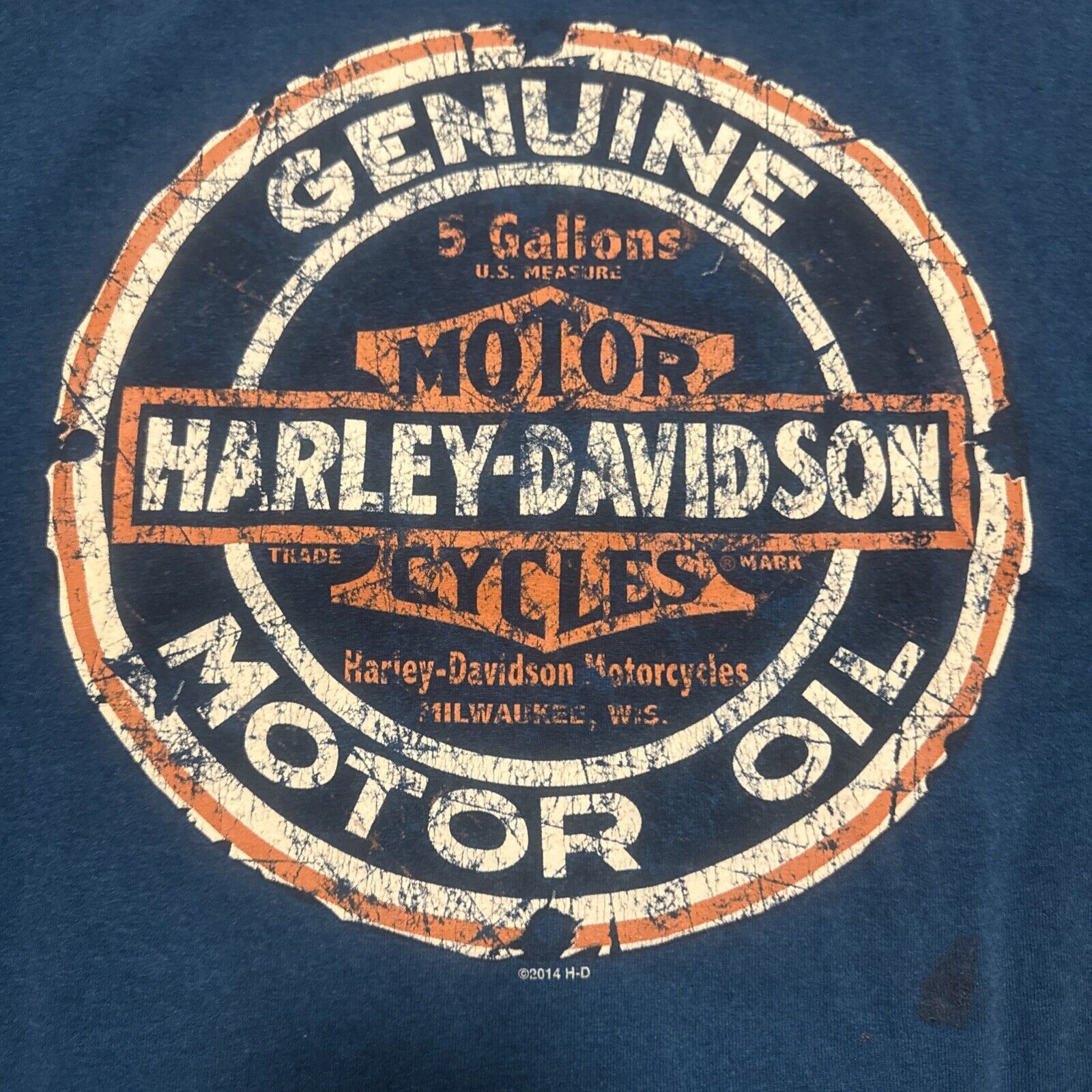 2014 Harley Davidson Shirt Mens XL Retro Motor Oi… - image 3