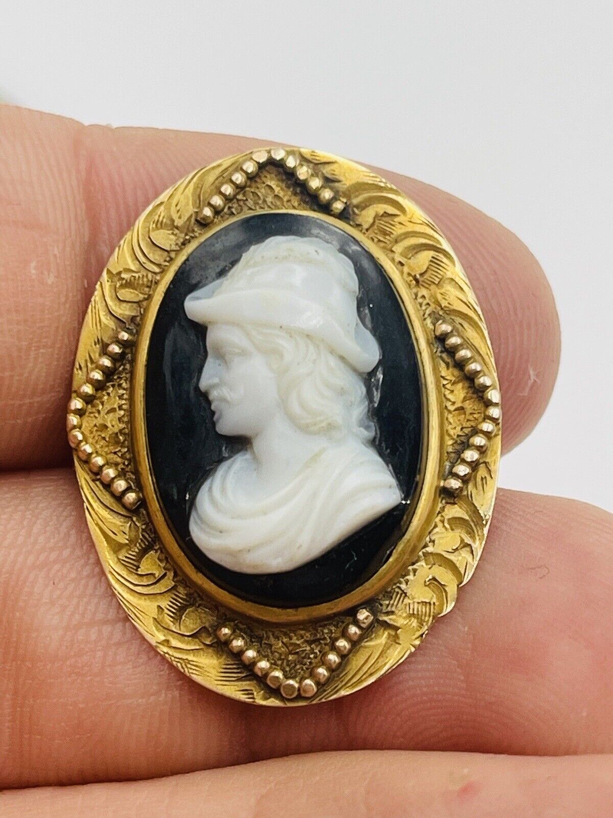 Antique Victorian 14k Yellow Gold Sardonyx Hardst… - image 3