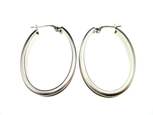 Large hoop earrings 925 sterling silver stud earr… - image 1