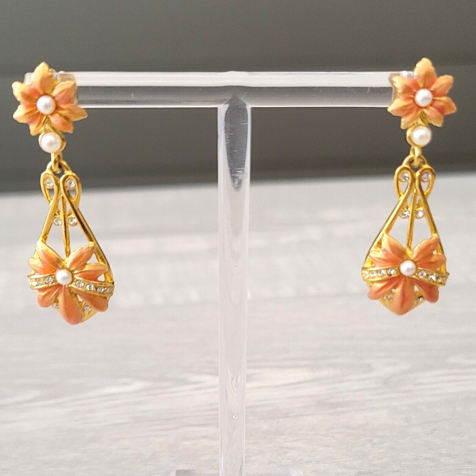 Vintage Joan Rivers Earrings Chandelier Dangle En… - image 2