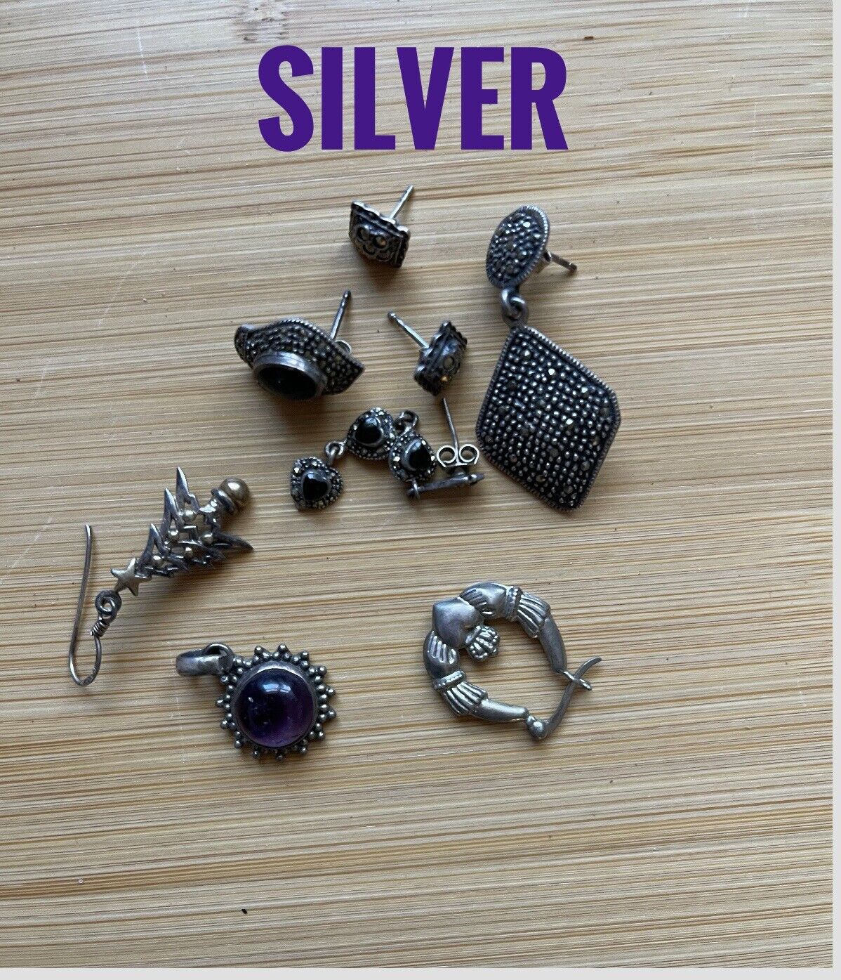 Estate Sale Find Costume Jewelry-mixed Lot +silve… - image 3