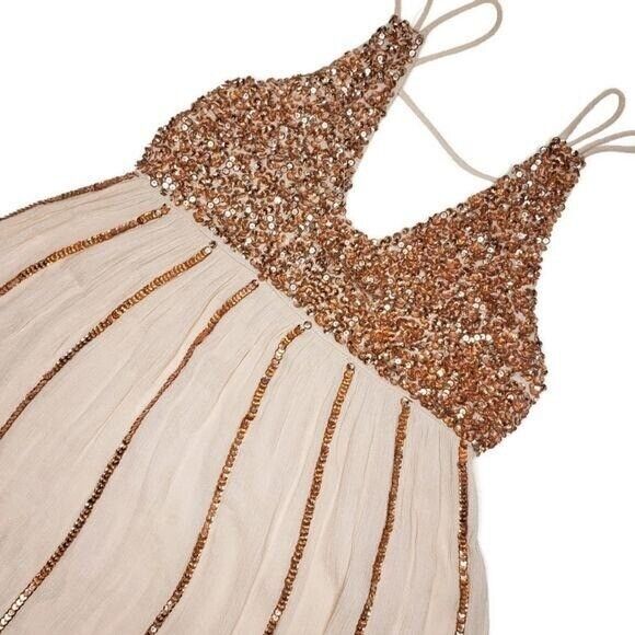 intimately free people rose gold flowy sequin dre… - image 6