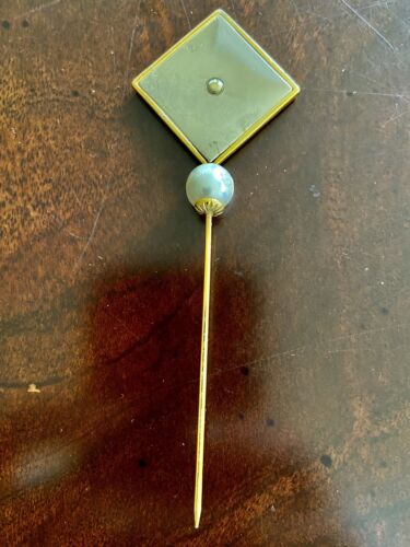 Vintage Ferragamo 4” Rare Mirror Stick Pin Brooch 