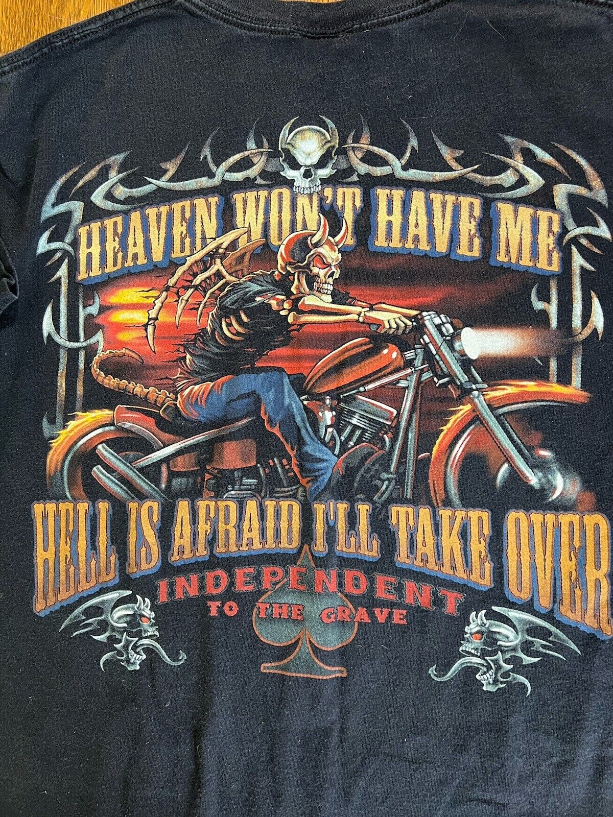 Rare 90s VTG Liquid Blue Independent Grave Biker … - image 6