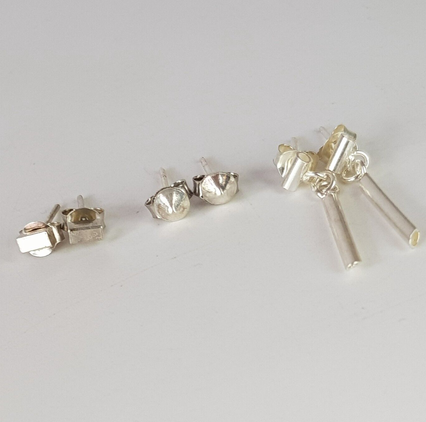 Vintage Sterling Silver Stud Earring Lot 3 Pack A… - image 2