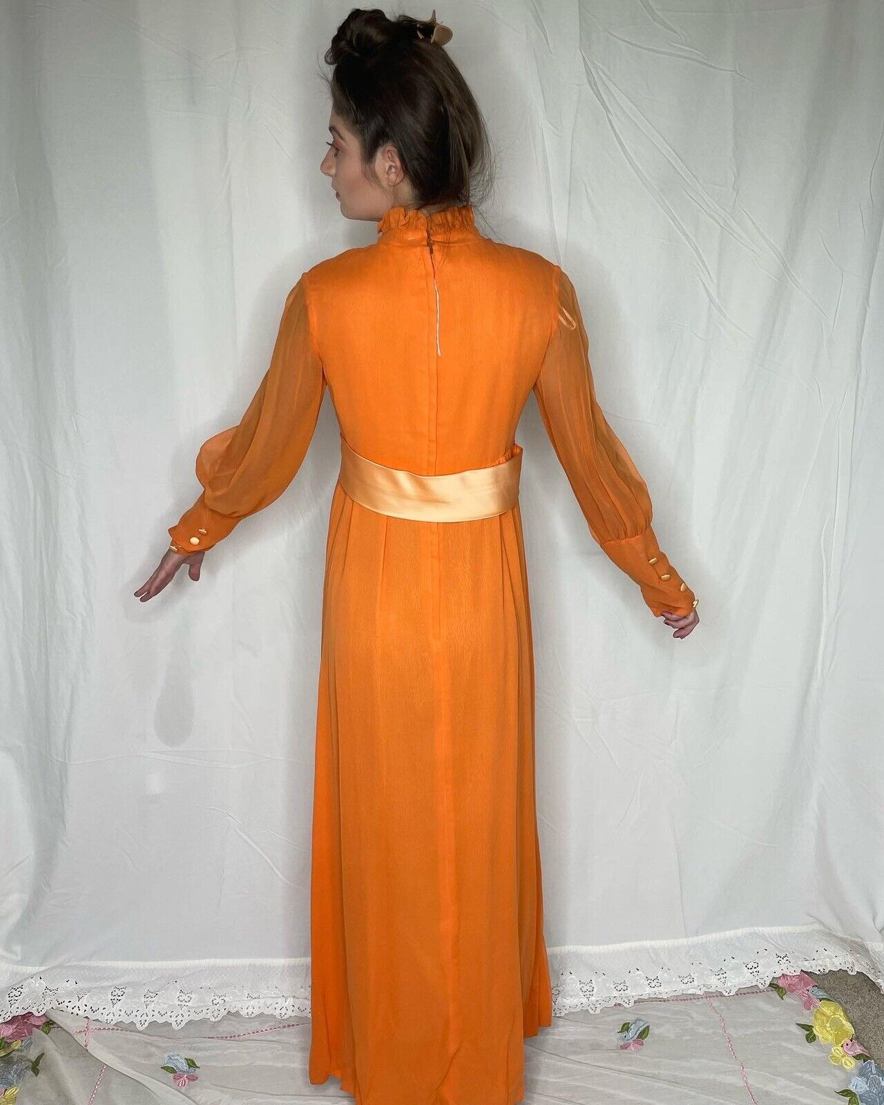 Orange Vintage Dress - image 6