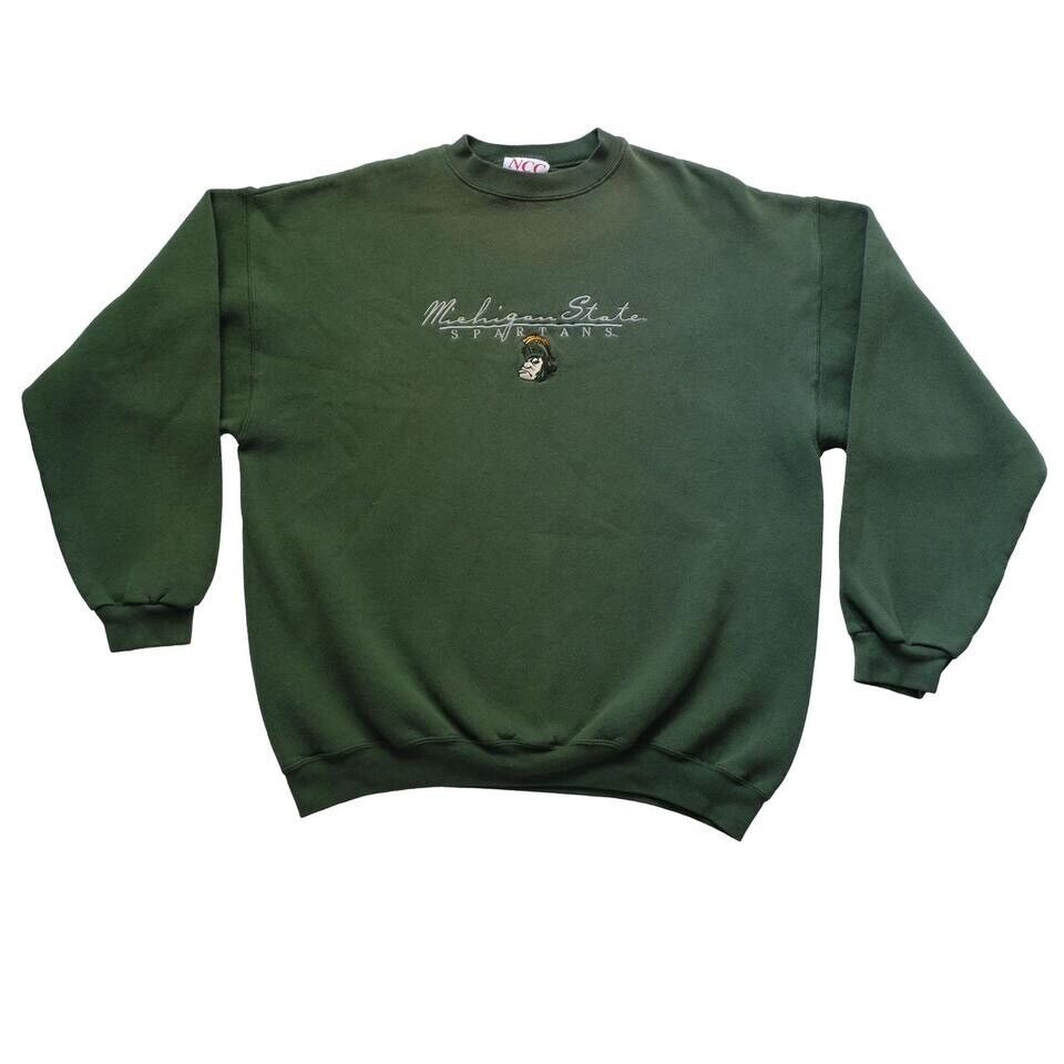 Spartans Michigan State Sweatshirt Forest Green V… - image 5