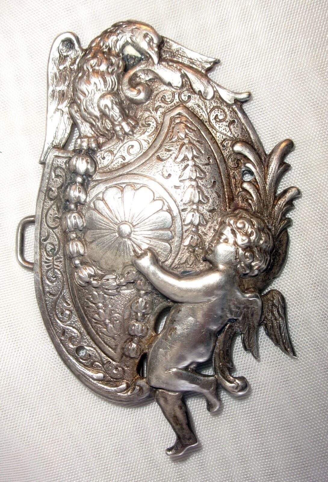 Stunning Victorian antique repousse Angel & Eagle… - image 17