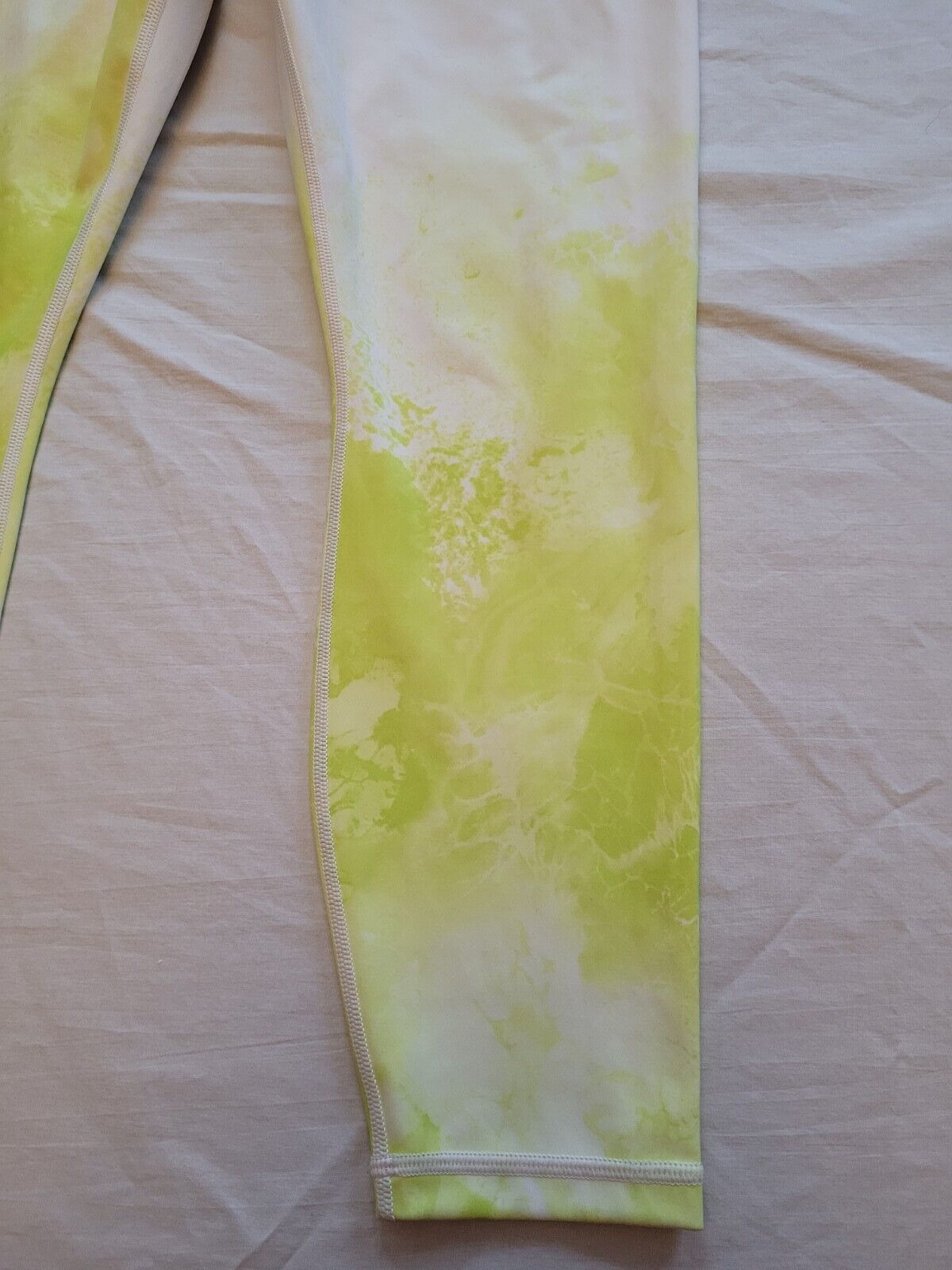 Athleta Leggings White With Green/Yellow Neon Pri… - image 11