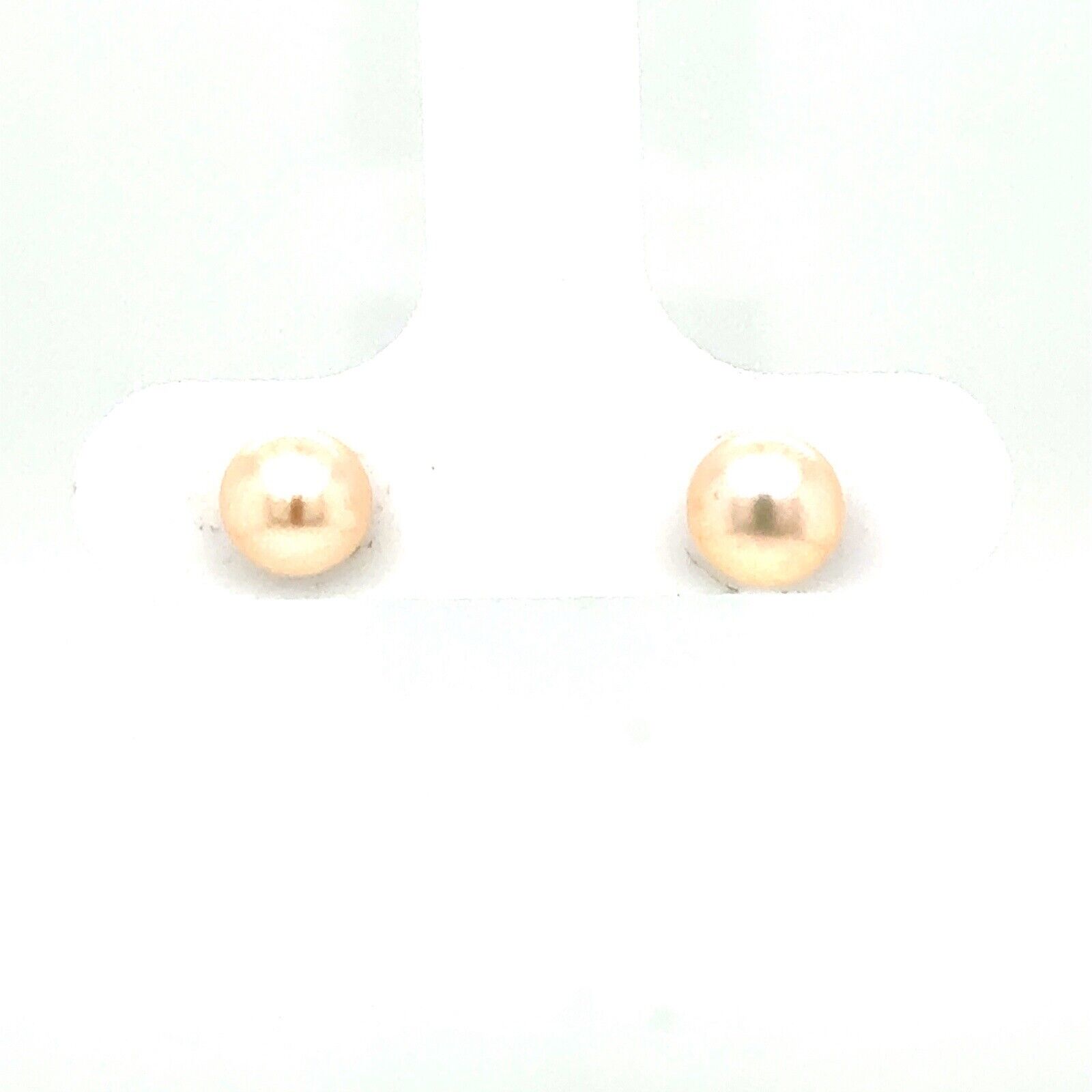 14KT YELLOW GOLD PEARL STUD EARRINGS .7 GRAMS - image 1