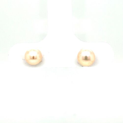 14KT YELLOW GOLD PEARL STUD EARRINGS .7 GRAMS - image 1