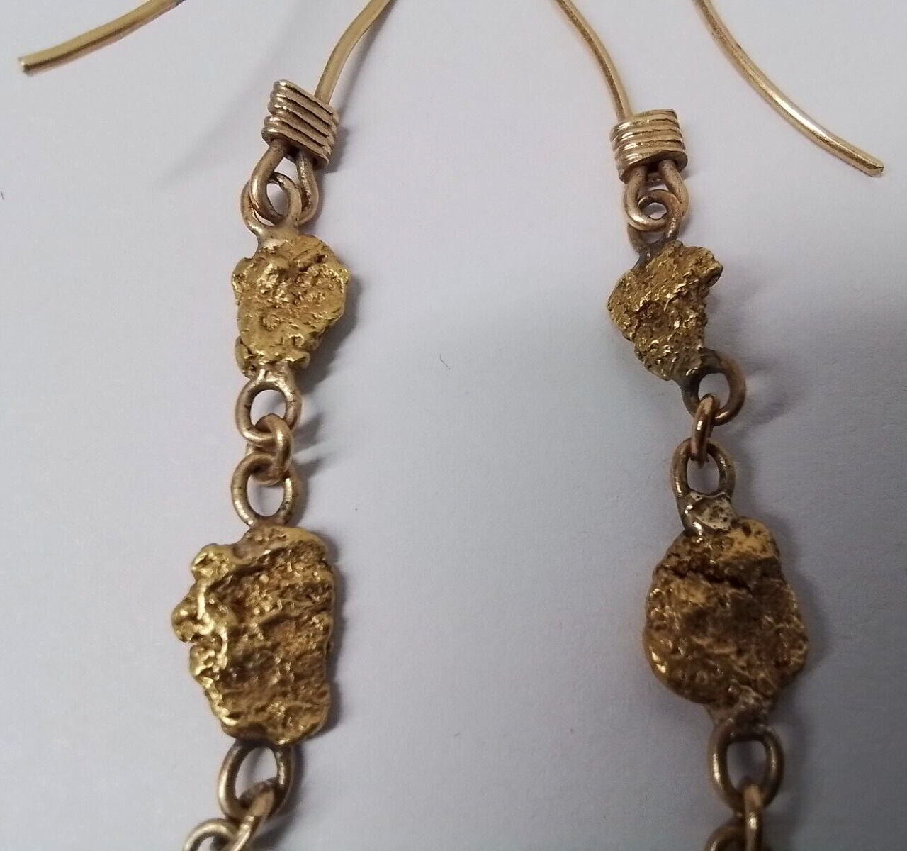 14K Yellow Gold Tested 20K-22K Gold Nugget Chain … - image 8