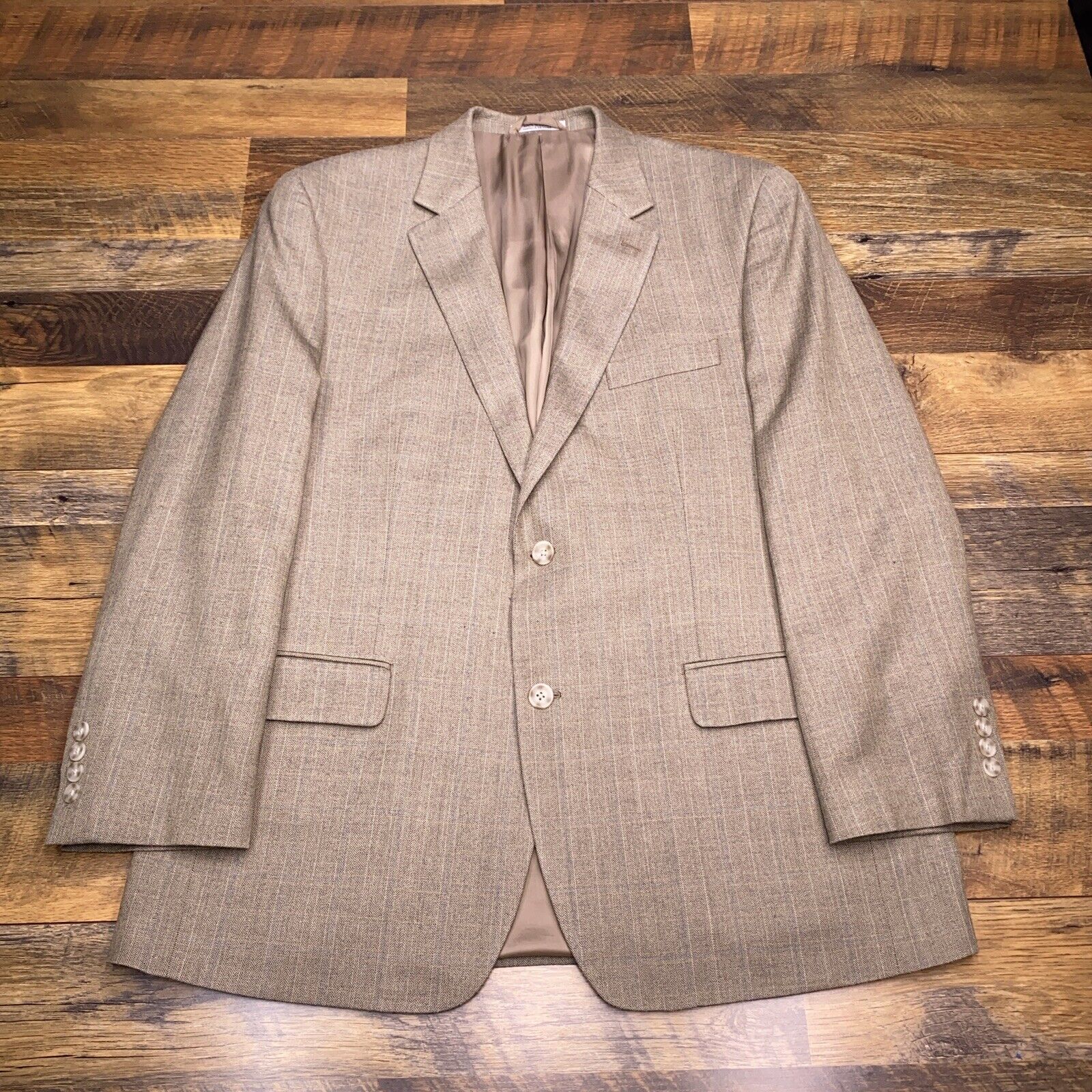 Black Brown 1826 Essentials Blazer 44R Tan Herrin… - image 1