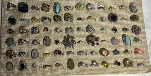 Costume Ring Lot 70 + Piece Vintage To Now Variou… - image 1