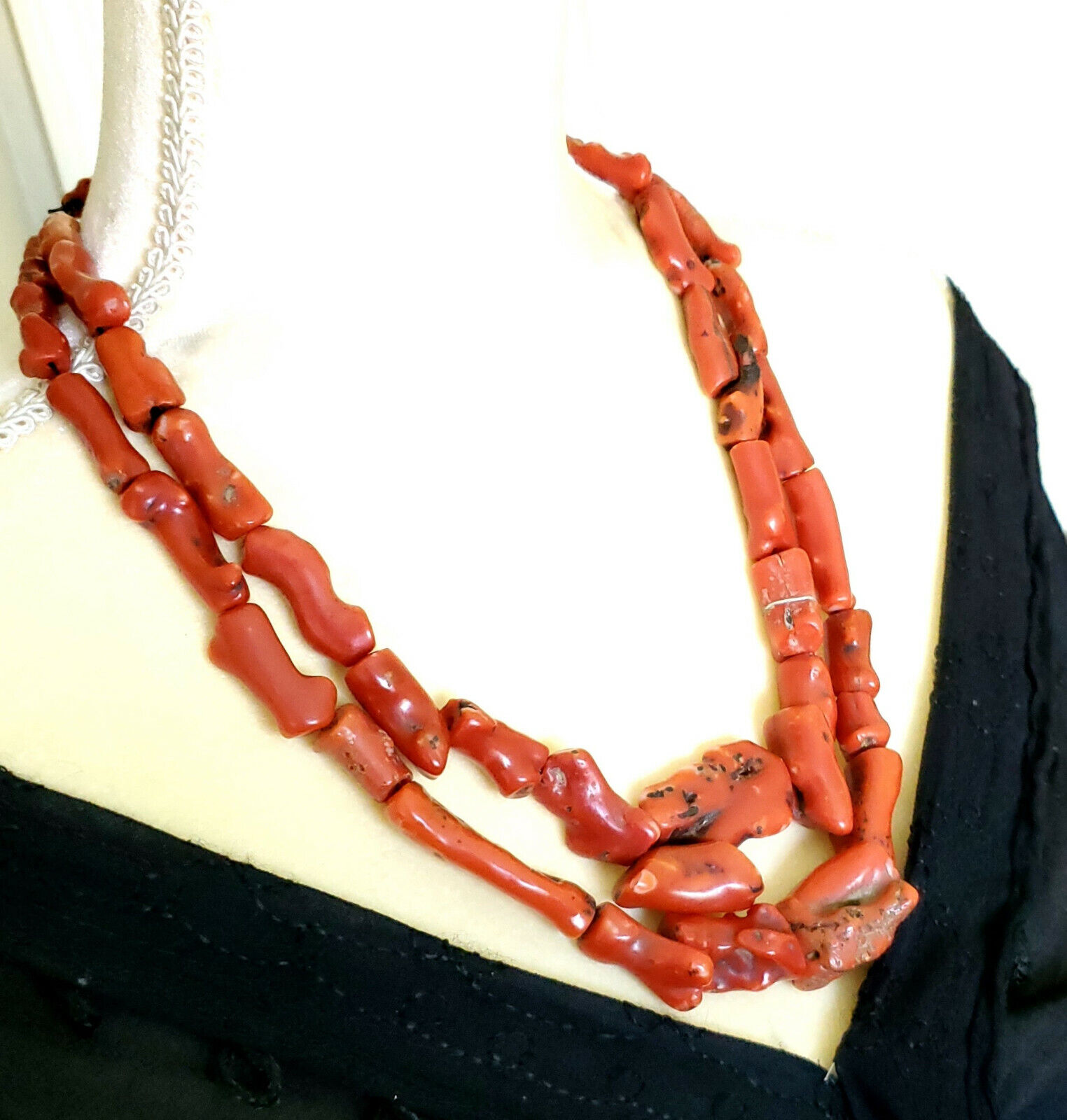 Antique Berber Natural Branch  tow strand  Red Co… - image 12