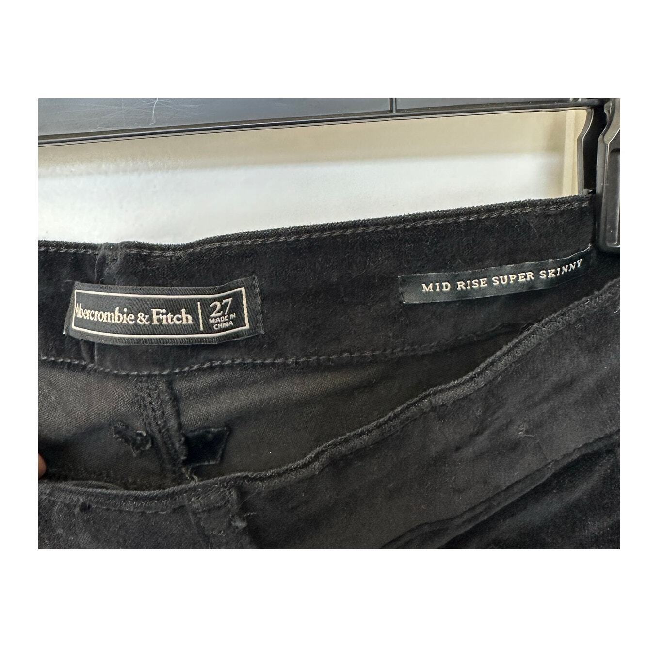 Abercrombie and Fitch 27 Black Velvet Pants Mid R… - image 3