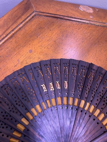 Antique Bali Hand-Carved Wooden Folding Hand Fan … - image 1