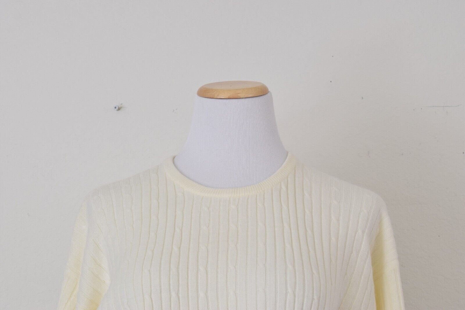 Vintage 80s/90s Beige Acrylic Knit Pullover Top |… - image 6